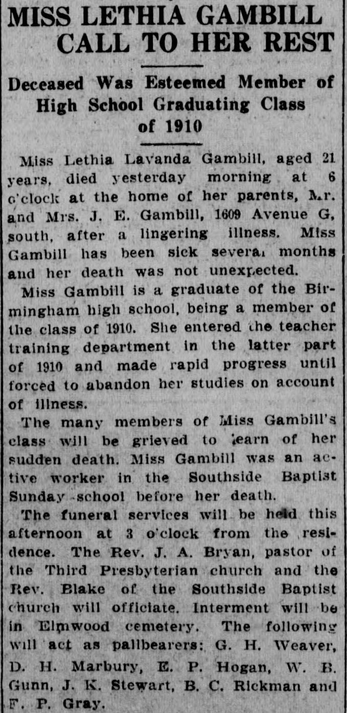 Lethia Gambill obituary